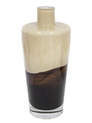 Ręcznie robiony dyfuzor zapachowy Cream Espresso Flow – szkło kremowo-brązowe, patyczki