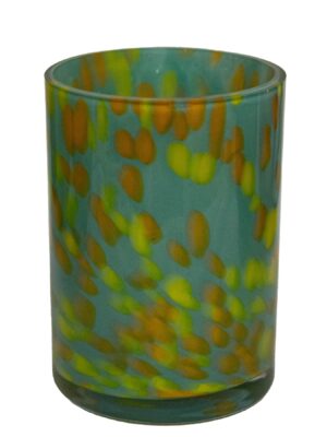 Ręcznie robiony świecznik szklany na tealight Jungle Glow szkło artystyczne