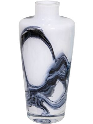 Ręcznie robiony dyfuzor zapachowy Glacier Flow – biało-szklany z wzorem lodowym, patyczki