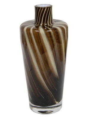 Ręcznie robiony dyfuzor zapachowy Dark Flow – szkło artystyczne, patyczki, brąz-beż