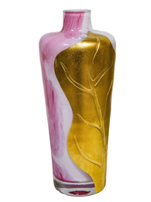 Ręcznie robiony dyfuzor zapachowy Blush Leaf – szkło artystyczne, z patyczkami