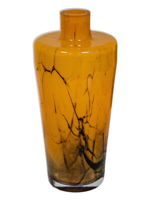 Ręcznie robiony dyfuzor zapachowy Amber Veins – szkło bursztynowe z naturalnym wzorem, patyczki