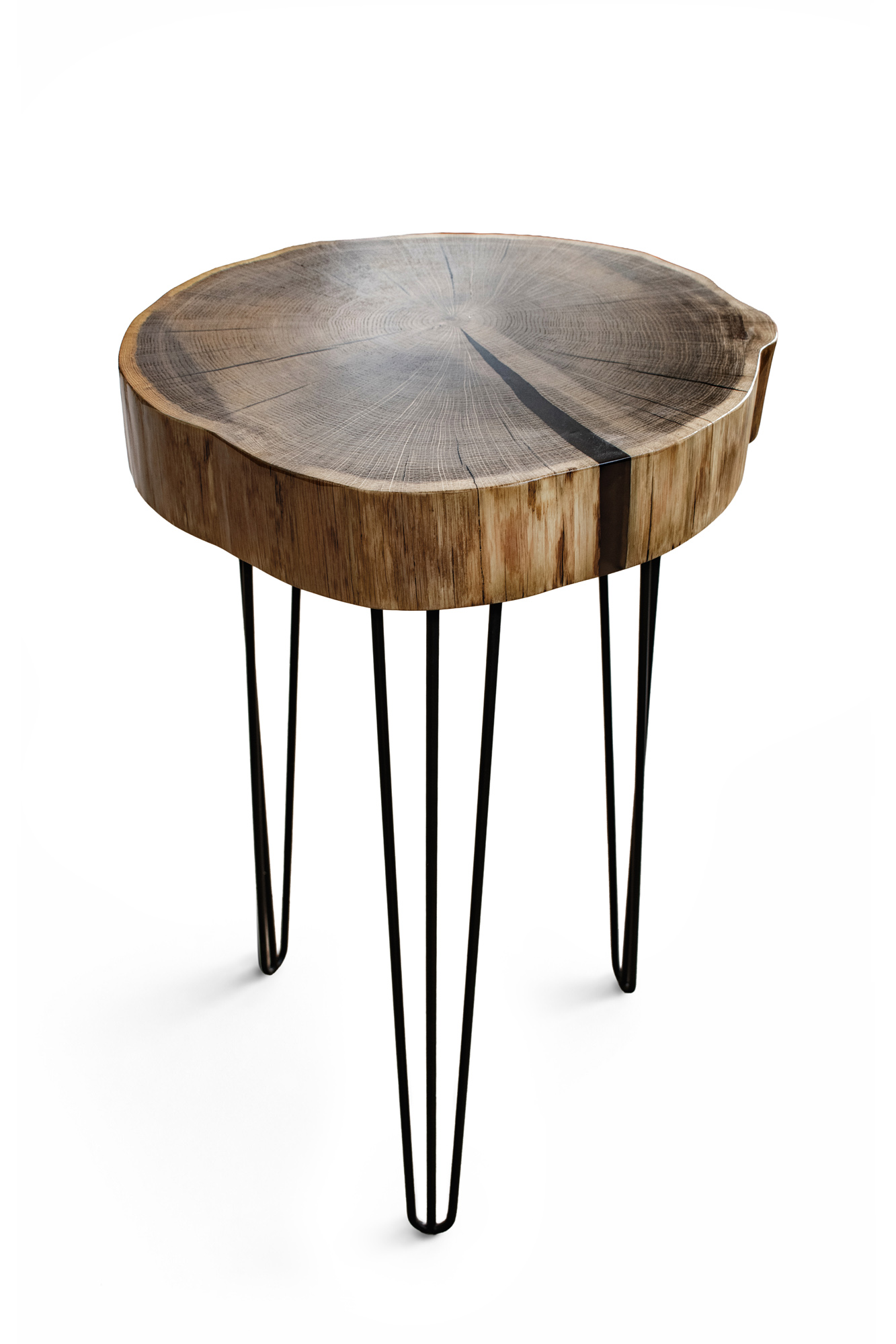 Stolik kawowy ZONA DI LUSSO — dąb i czarny metal, 40 × 40 × 50 cm — 2