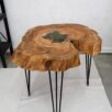 Stolik czarny dąb zielona żywica 60x60 cm ZONA — 6
