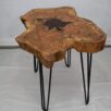 Stolik orzech metal 80x60 cm naturalny ZONA DI LUSSO — 4