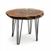 Stolik orzech metal 85x85 cm matowy ZONA DI LUSSO