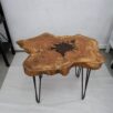 Stolik orzech metal 80x60 cm naturalny ZONA DI LUSSO — 2