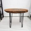 Organiczny stolik orzech metal 80x60 cm ZONA DI LUSSO