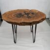Organiczny stolik orzech metal 80x60 cm ZONA DI LUSSO — 2