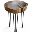 Stolik kawowy okrągły dąb metal ZONA DI LUSSO 55 cm — 2